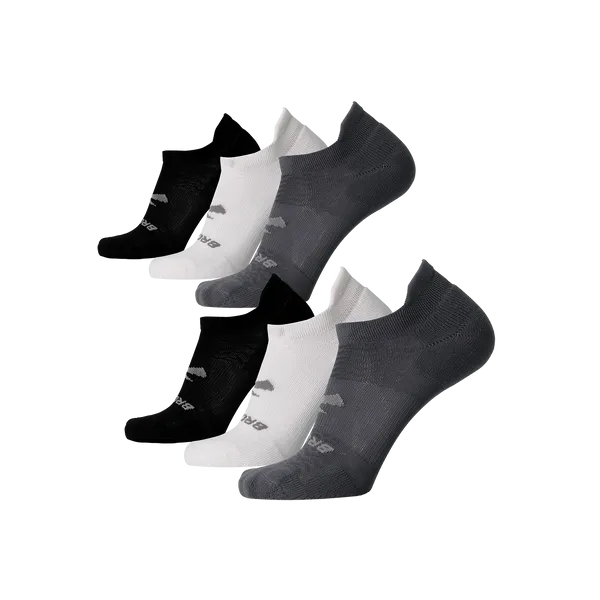 Brooks Run-In No Show 6-Pack Asphalt/White/Black