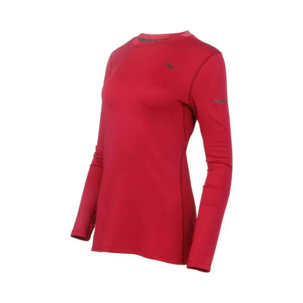 Mizuno Women's BREATH THERMO LONG SLEEVE RED PLUM