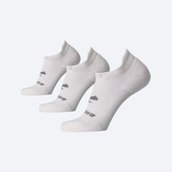 Brooks RUN-IN NO SHOW 3-PAC WHITE