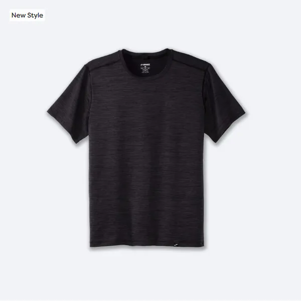 Brooks Luxe Short Sleeve Htr Deep Black